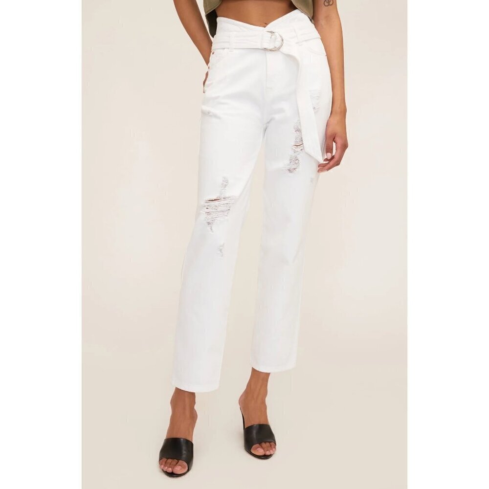 Marissa Webb Travis Denim Pant Off White Stone Wash Womens Size 24